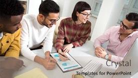  Presentation with ethnic group - PPT theme with multy-ethnic-group-of-creative background and a coral colored foreground