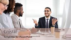  Presentation with ethnic group - Slide set with multy-ethnic-group-of-young background and a coral colored foreground