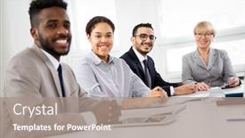  Presentation with ethnic group - Slide set enhanced with multy-ethnic-group-of-young background and a gray colored foreground