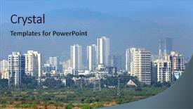  Presentation with city india - Audience pleasing PPT layouts consisting of mulund landscape suburbs of mumbai backdrop and a light blue colored foreground