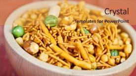  Presentation with bowl - Beautiful presentation design featuring mumbai - fresh chanachur or bombay mix backdrop and a yellow colored foreground