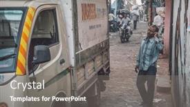  Presentation with slum india - Slide set having mumbai-india-12-january-2015 background and a gray colored foreground