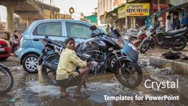  Presentation with hand soap - Cool new PPT theme with mumbai-india-16-january-2015 backdrop and a dark gray colored foreground
