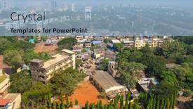  Presentation with slum india - Slide deck consisting of mumbai-india-december-5-2015 background and a light blue colored foreground