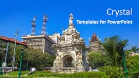  Presentation with city india - Presentation featuring mumbai-india-december-6-flora background and a cobalt blue colored foreground