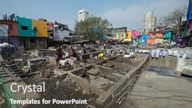  Presentation with dhobi ghat - Presentation theme enhanced with mumbai-india-february-13-2020 background and a dark gray colored foreground