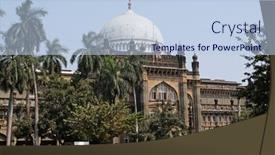  Presentation with museum - Slide set enhanced with mumbai-india-february-14-2020 background and a light blue colored foreground