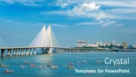  Presentation with fishing boats - Colorful PPT theme enhanced with mumbai-skyline-bandra-worli-sea backdrop and a ocean colored foreground