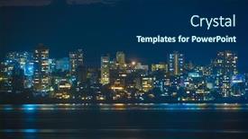  Presentation with skyline - Slide set featuring mumbai-skyline-with-skyscrapers background and a navy blue colored foreground