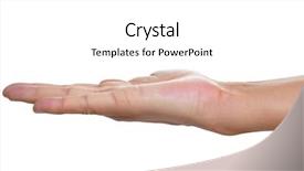  Presentation with man heart attact hand hold - Colorful theme enhanced with mumps - man with his hand open backdrop and a white colored foreground