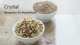  Presentation with green gram - Presentation design featuring mung bean - bowl of sprouted green moong background and a light gray colored foreground