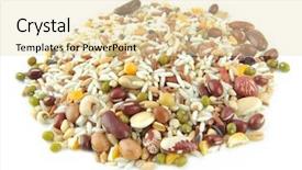  Presentation with grains - Slides having mung bean - pile miscellaneous grains background and a lemonade colored foreground