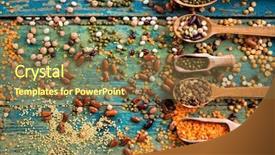  Presentation with rustic - Colorful slide set enhanced with mung bean - raw legume on old rustic backdrop and a tawny brown colored foreground