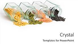  Presentation with lentils - Presentation having mung bean - various pulses and lentils background and a  colored foreground