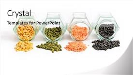  Presentation with lentils - Amazing PPT theme having mung bean - various pulses and lentils backdrop and a white colored foreground