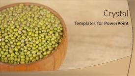  Presentation with space stars moon - Slides having mung-bean-green-moong-dal background and a coral colored foreground