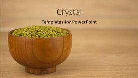  Presentation with bowl of aroma spa - PPT layouts enhanced with mung-bean-green-moong-dal background and a coral colored foreground