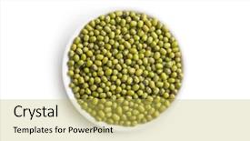  Presentation with beans - Audience pleasing theme consisting of mung beans in bowl backdrop and a yellow colored foreground
