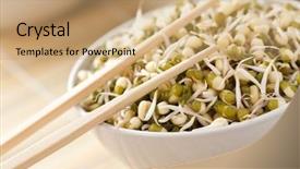  Presentation with bowl - Presentation theme having mung beans in bowl background and a coral colored foreground