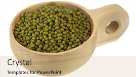  Presentation with primitive - PPT theme consisting of mung beans on a primitive background and a coral colored foreground