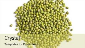  Presentation with coffee beans on a white - Theme with mung beans on white background background and a yellow colored foreground