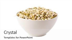  Presentation with coffee beans on a white - Slides featuring mung beans on white background background and a white colored foreground