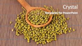  Presentation with spoon - Amazing presentation design having mung beans over wooden spoon backdrop and a coral colored foreground