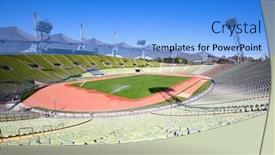  Presentation with summer olympic - Presentation consisting of munich-germany-april-20-2019 background and a light blue colored foreground