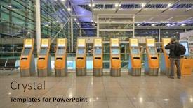  Presentation with airport terminal - Audience pleasing presentation theme consisting of munich-germany-circa-january-2020 backdrop and a coral colored foreground