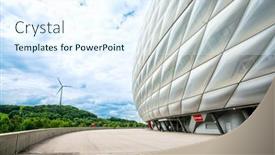  Presentation with football germany - Presentation theme featuring munich-germany-june-25-2018 background and a sky blue colored foreground