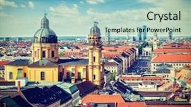  Presentation with vintage retro - Slide set enhanced with munich over theatine church background and a light blue colored foreground