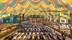  Presentation with fair grounds - Slide set with munich-september-30-the-hippodrom background and a yellow colored foreground