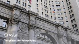  Presentation with new york city - PPT layouts featuring municipal building in new york background and a gray colored foreground