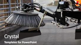  Presentation with car cleaning - PPT theme featuring municipality service - part of municipal car background and a  colored foreground