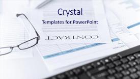  Presentation with contract act - Audience pleasing presentation theme consisting of municipality service - picture of signed contract paper backdrop and a sky blue colored foreground