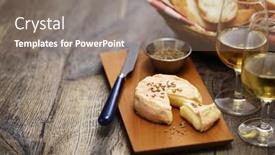  Presentation with cumin - Slide set having munster-washed-rind-cheese background and a coral colored foreground