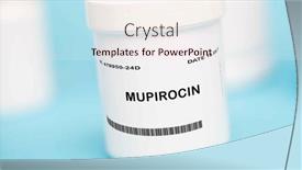  Presentation with antibiotic - Slides with mupirocin-is-an-antibiotic-medication background and a sky blue colored foreground