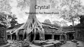  Presentation with ancient asia - Cool new presentation design with mural - angkor wat cambodia ta prohm backdrop and a light gray colored foreground