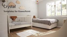  Presentation with nursery newborn child mom nursing - Audience pleasing PPT layouts consisting of mural - interior of stylish child's nursery backdrop and a light gray colored foreground