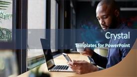  Presentation with creative - Amazing slide set having mural - mid adult black male creative backdrop and a ocean colored foreground