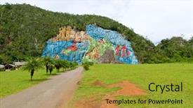  Presentation with cuban - Theme enhanced with mural of prehistory background and a gold colored foreground