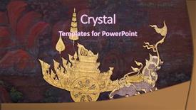  Presentation with buddha - PPT layouts featuring mural painting on the walls background and a wine colored foreground