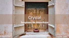  Presentation with hindu god - Beautiful presentation theme featuring mural-with-trident backdrop and a coral colored foreground