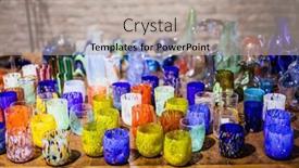  Presentation with italy art - PPT theme featuring murano-glass-handmade-glassware background and a mint green colored foreground