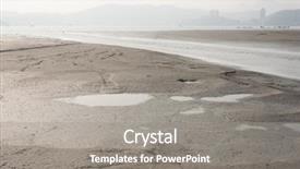  Presentation with water sun - Presentation theme featuring murd - dry mud landscape with water background and a gray colored foreground