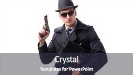  Presentation with spy man - Audience pleasing slide deck consisting of special crime - man spy with handgun isolated backdrop and a wine colored foreground