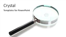  Presentation with fingerprint - Slide deck enhanced with murder mystery - magnifying glass and fingerprint isolated background and a white colored foreground