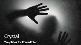  Presentation with glass - Audience pleasing PPT layouts consisting of murder mystery - man behind a scratched glass backdrop and a dark gray colored foreground