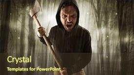  Presentation with dark forest - Presentation theme enhanced with murder mystery - masked armed hitman in dark background and a tawny brown colored foreground