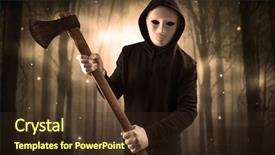  Presentation with dark forest - Audience pleasing PPT theme consisting of murder mystery - masked armed hitman in dark backdrop and a wine colored foreground